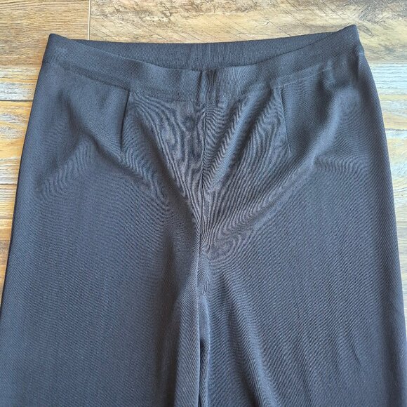 Exclusively Misook Slinky Knit Straight Leg Pants Elastic Waist Black - Picture 3 of 9